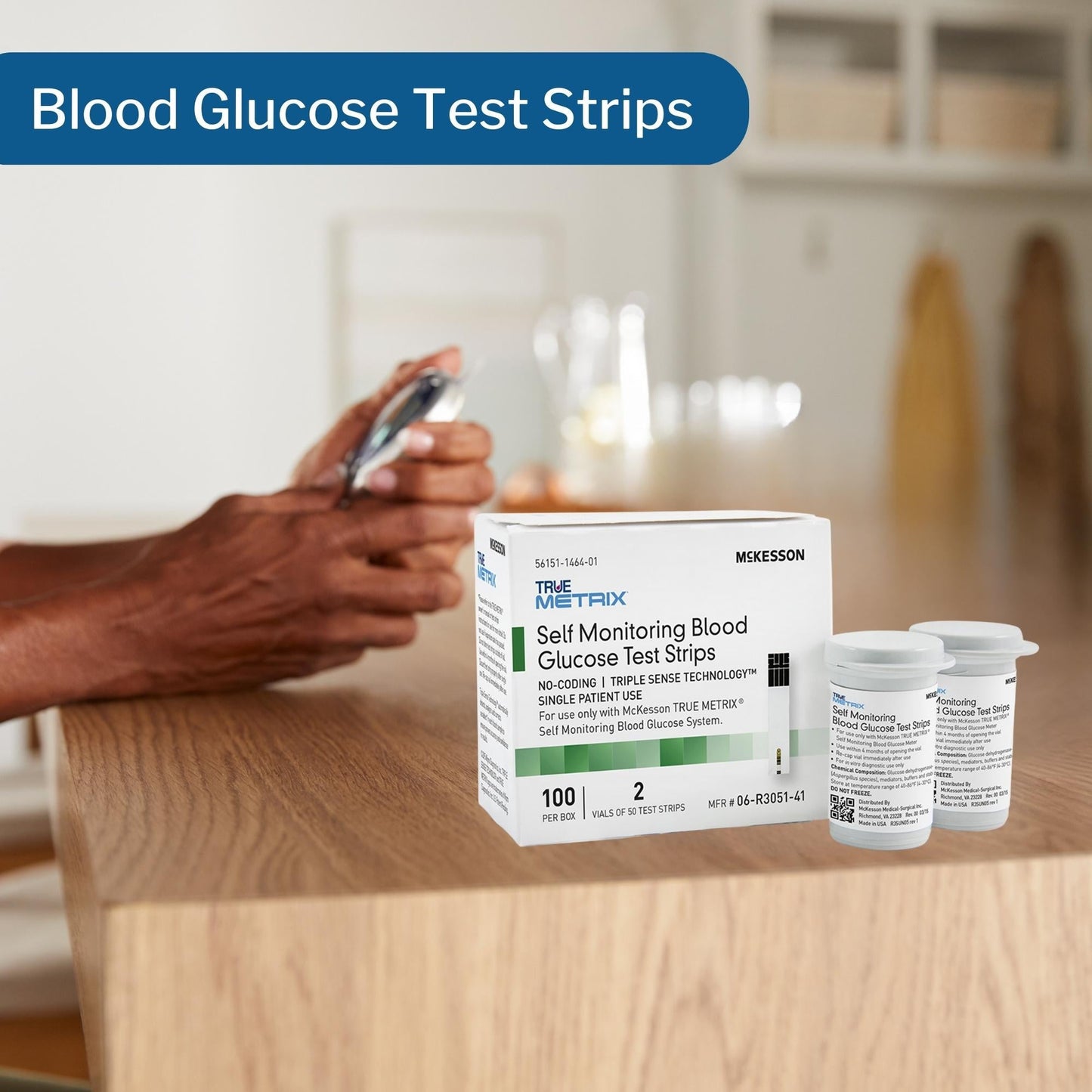 Blood Glucose Test Strips McKesson TRUE METRIX 100 Strips per Pack, Packaging Type- Box