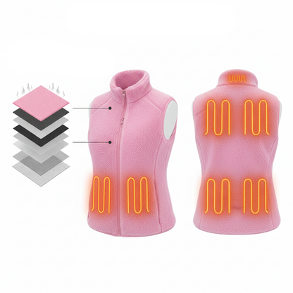 Heated Fleece Vest – Women’s Electric Jacket 8 Hours of Heat