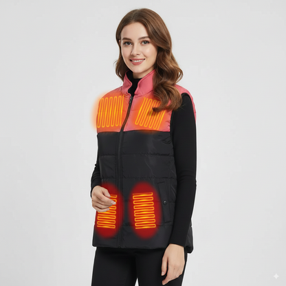 Women’s Heated Vest – Electric Winter Warm Jacket, 9 Heating Zones
