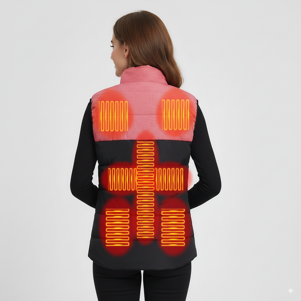 Women’s Heated Vest – Electric Winter Warm Jacket, 9 Heating Zones