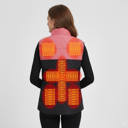 Women’s Heated Vest – Electric Winter Warm Jacket, 9 Heating Zones