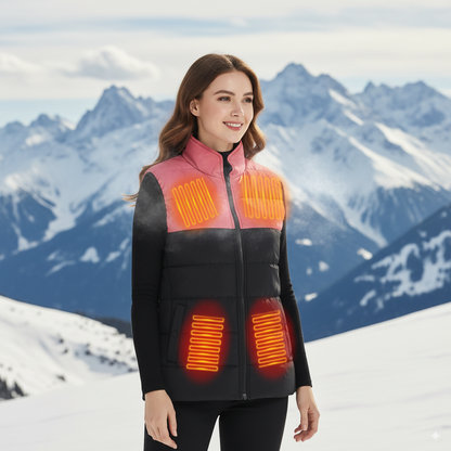Women’s Heated Vest – Electric Winter Warm Jacket, 9 Heating Zones