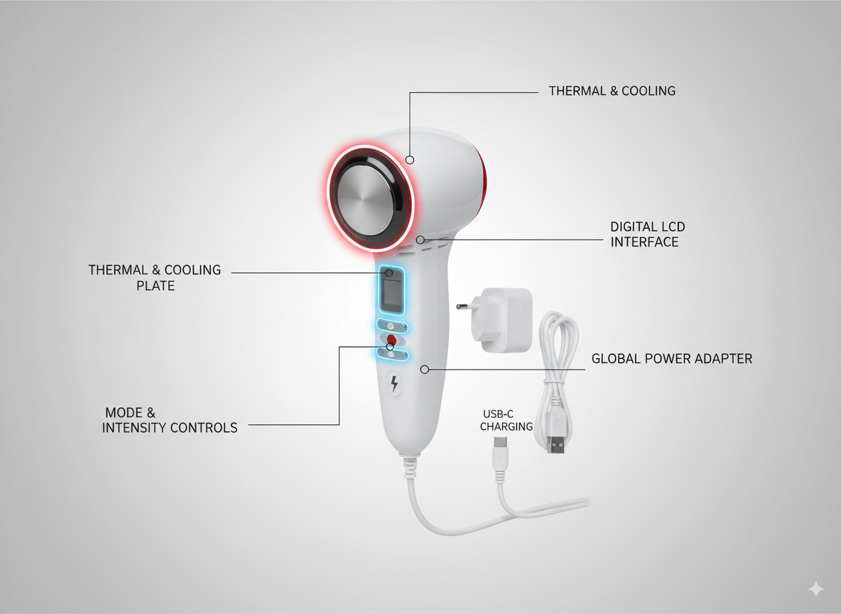 LumiTherm Facial Massager – Hot & Cold Skin Rejuvenation for Wrinkles