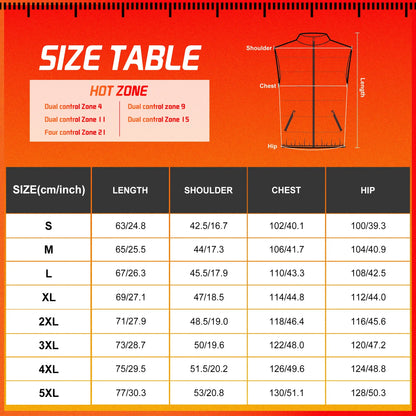 Women’s Heated Vest – Electric Winter Warm Jacket, 9 Heating Zones