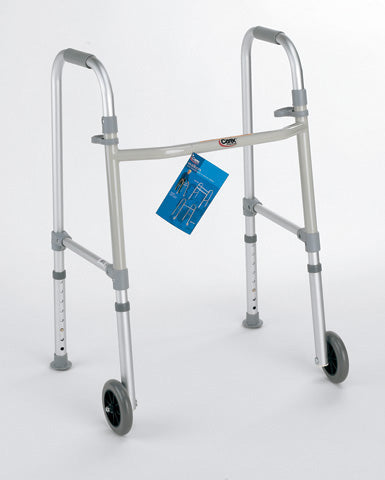 Walker  Dual Paddle  Folding w/ 5  Wheels & Glides