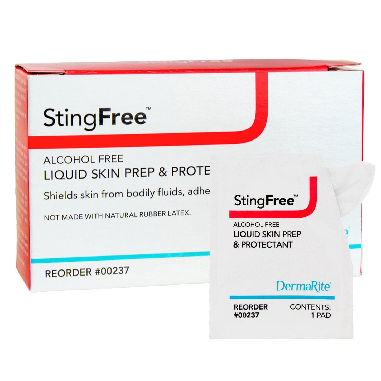 Skin Barrier Wipe StingFree™ Alcohol-Free Liquid Skin Prep & Shield Hexamethyldisiloxane / Decamethylcyclopentasiloxane Individual Packet NonSterile,  Packaging Type- Case