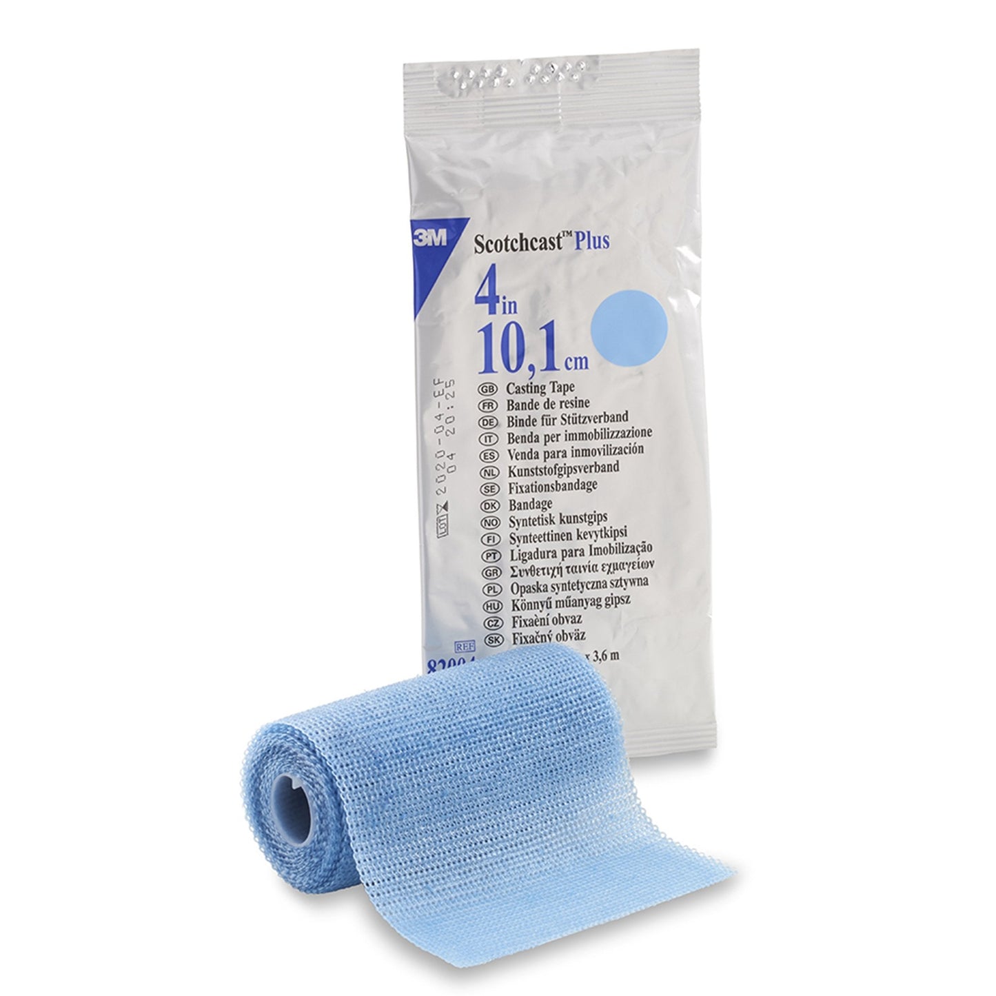 Cast Tape 3M™ Scotchcast™ Plus 4 Inch X 12 Foot Fiberglass / Resin Light Blue,  Packaging Type- Each