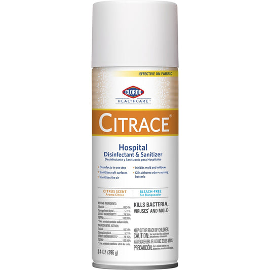 Clorox Healthcare Citrace Hospital Surface Disinfectant / Sanitizer Alcohol Based Aerosol Spray Liquid 14 oz. Can Citrus Scent NonSterile, Packaging Type- Each