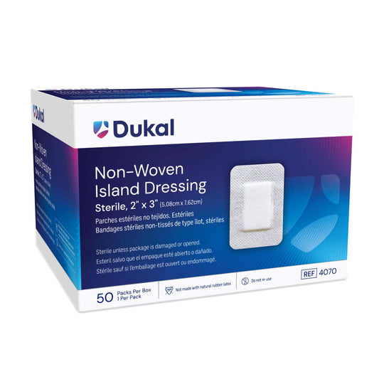 Island Dressing Dukal 2 X 3 Inch Rectangle Sterile, Packaging Type- Box