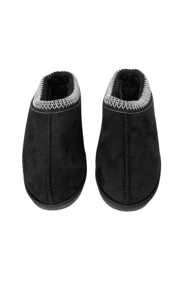 Black Embroidered Women's Slippers