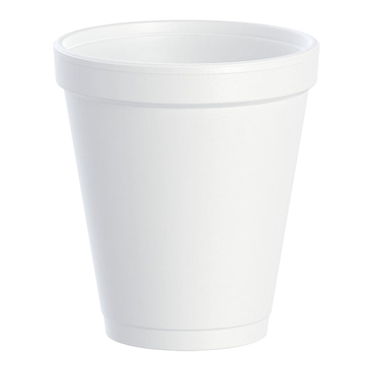 Insulated Drinking Cup Dart 8 oz. White Styrofoam Disposable, Packaging Type- Case
