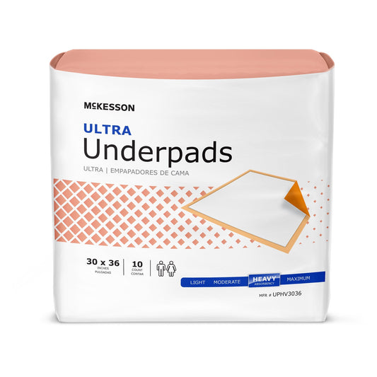 Disposable Underpad McKesson Ultra 30 X 36 Inch Fluff / Polymer Heavy Absorbency, Packaging Type- Case