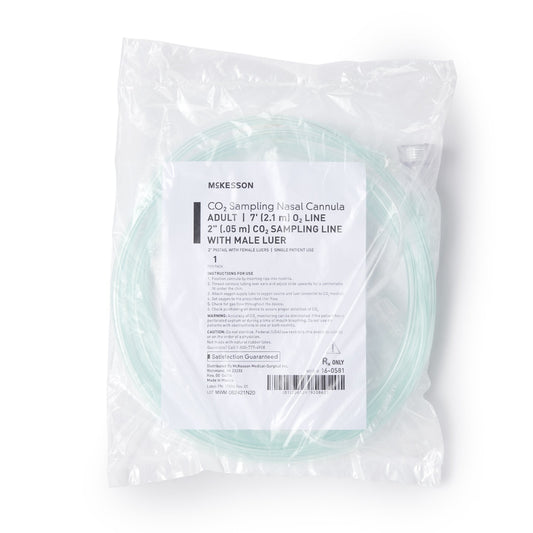 ETCO2-Nasal-Sampling-Cannula-with-O2-Delivery-McKesson-Adult-Curved-Prong-/-NonFlared-Tip-7-Foot-O2-/-2-Inch-CO2-Line