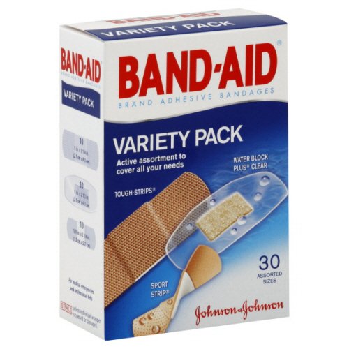Adhesive Strip Band-Aid Variety Pack Assorted Sizes Fabric / Plastic Assorted Shapes Clear / Tan Sterile, Packaging Type- Box