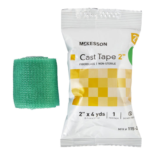 Cast Tape McKesson 2 Inch X 12 Foot Fiberglass Green, Packaging Type- Box