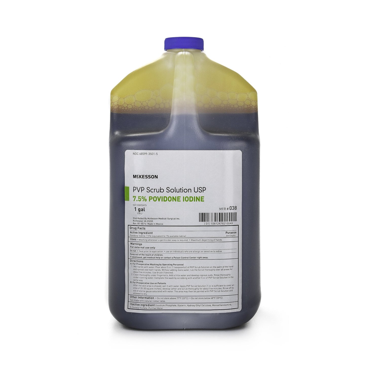 Surgical Scrub Solution McKesson 1 gal. Jug 7.5% Strength Povidone-Iodine NonSterile,  Packaging Type- Each