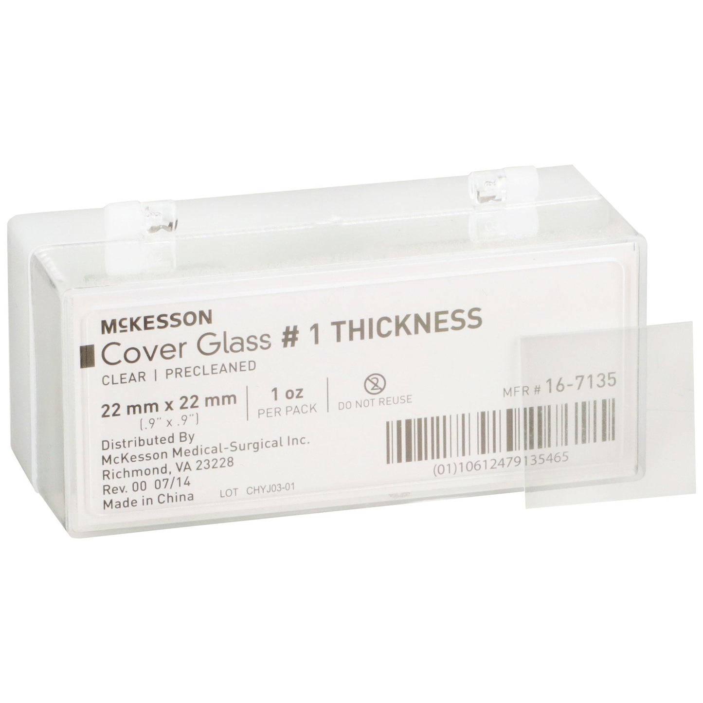 Cover Glass McKesson Square No. 1 Thickness 22 X 22 mm, Packaging Type- Box