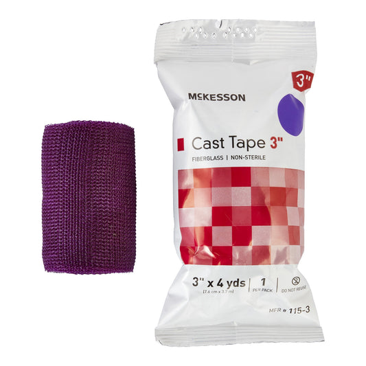 Cast Tape McKesson 3 Inch X 12 Foot Fiberglass Purple, Packaging Type- Box
