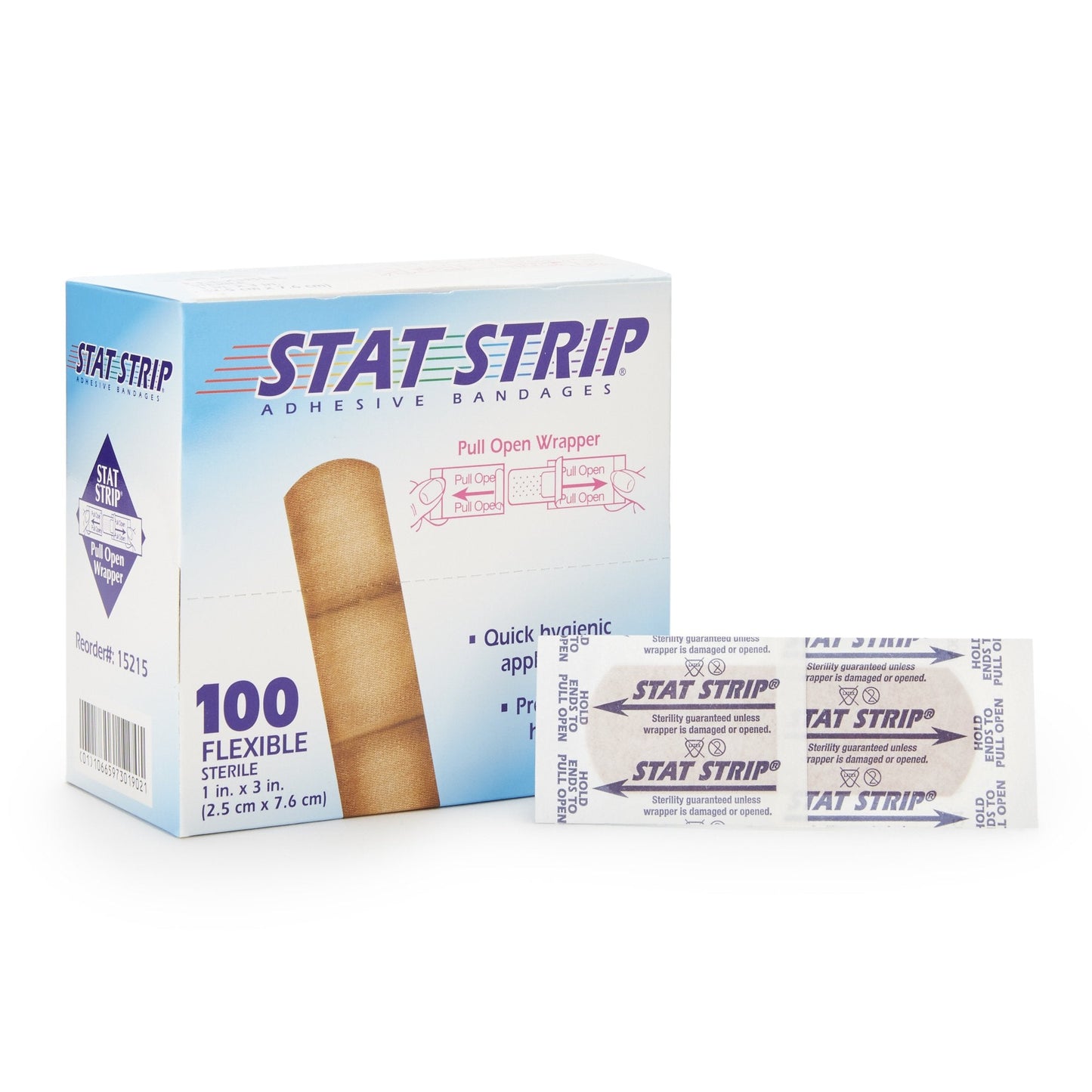 Adhesive Strip American White Cross Stat Strip 1 X 3 Inch Fabric Rectangle Tan Sterile, Packaging Type- Box