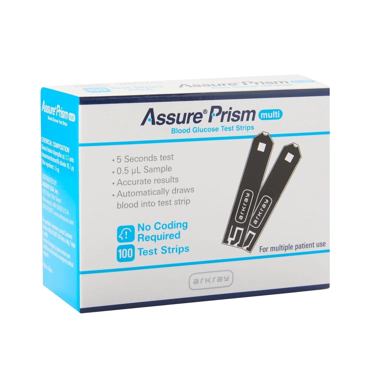 Blood Glucose Test Strips ASSURE Prism Multi 50 Strips per Pack