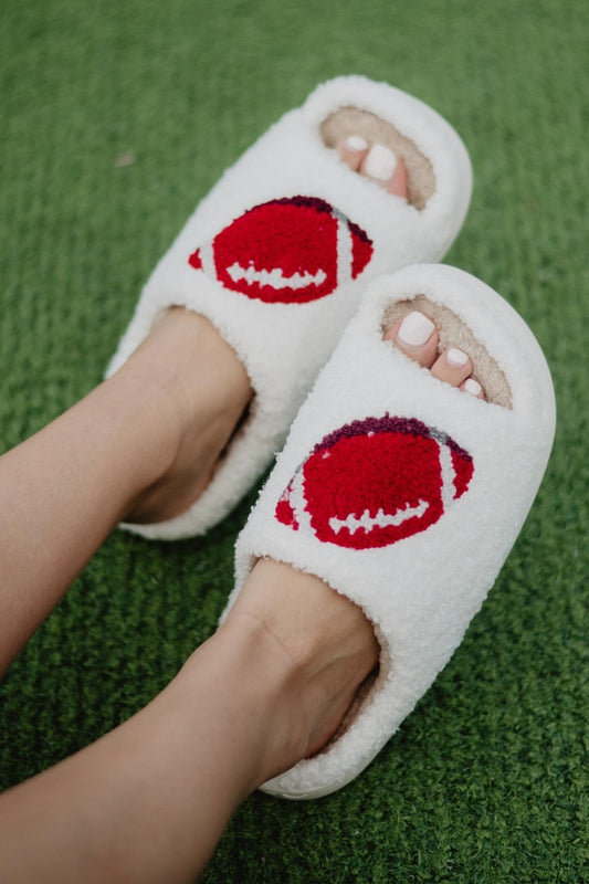 Football Fuzzy Open Toed Slippers