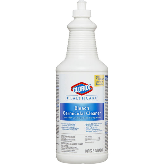 Clorox Healthcare Bleach Germicidal Surface Disinfectant Cleaner Manual Squeeze Liquid 32 oz. Bottle Fruity Floral Bleach Scent NonSterile, Packaging Type- Each