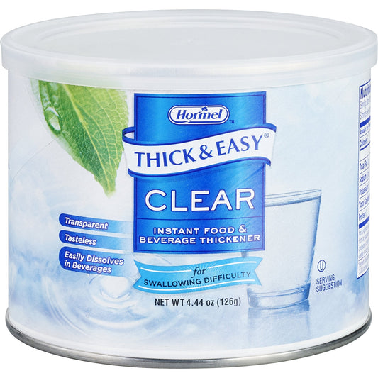 Food and Beverage Thickener Thick & Easy Clear 4.4 oz. Canister Unflavored Powder IDDSI Level 2 Mildly Thick, Packaging Type- Case