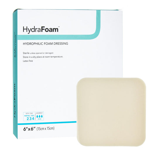Foam Dressing HydraFoam 6 X 6 Inch Without Border Waterproof Backing Nonadhesive Square Sterile,  Packaging Type- Each