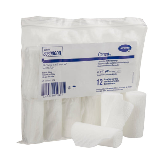 Conforming Bandage Conco 3 Inch X 4-1/10 Yard 12 per Pack NonSterile 1-Ply Roll Shape,  Packaging Type- Case