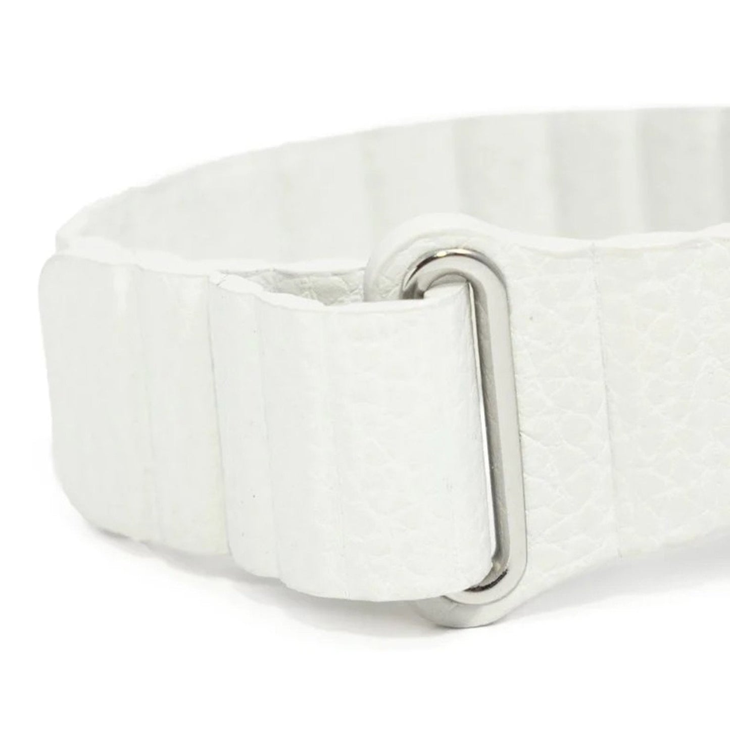 Comfort Band Embr Wave 2 White, Faux Vegan Leather,  Packaging Type- Each