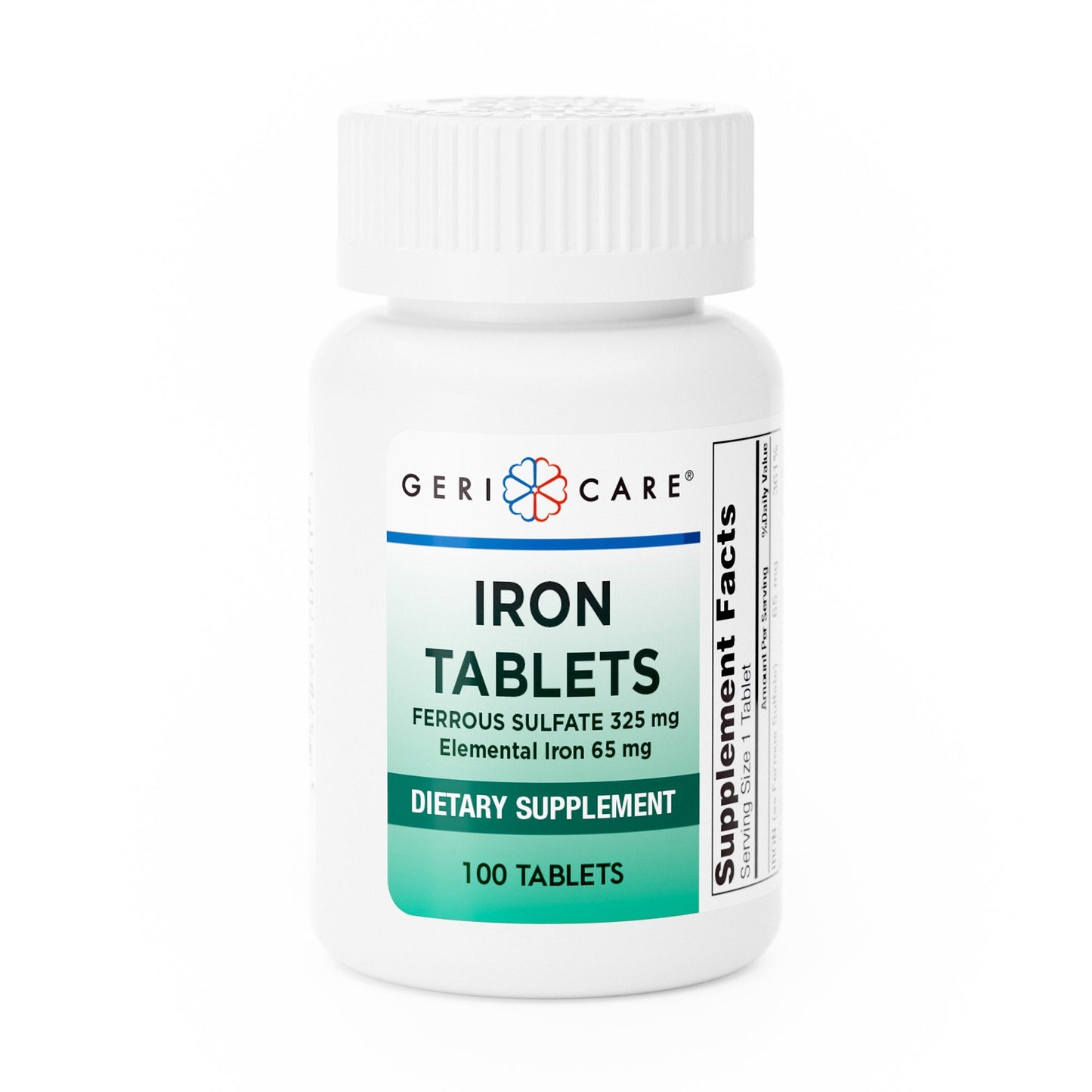 Mineral Supplement Geri-Care Iron 325 mg Strength Tablet 100 per Bottle, Packaging Type- Case