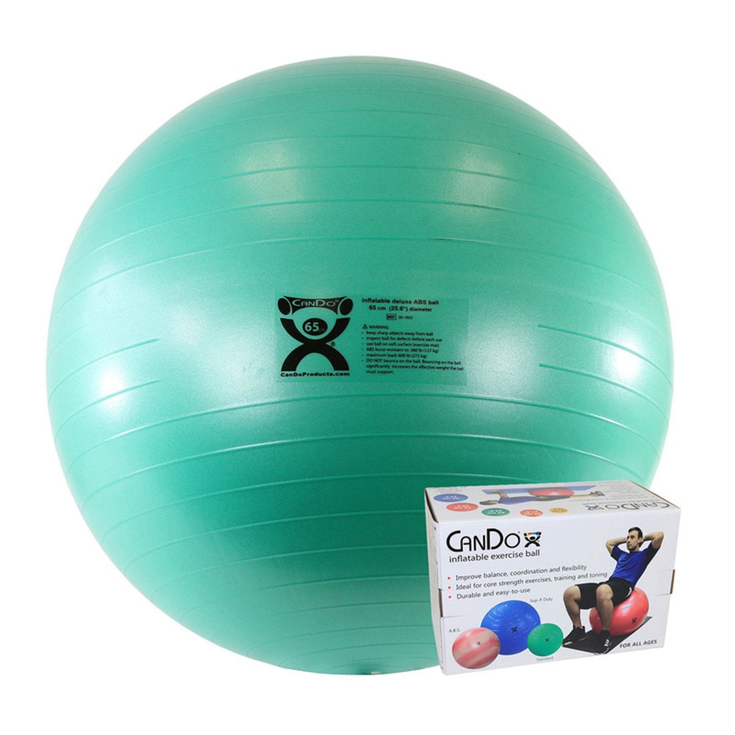 Exercise Ball Set CanDo Green, Packaging Type- Each