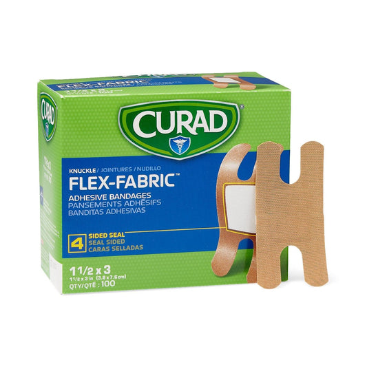 Adhesive Strip Comfort Cloth 1-1/2 X 3 Inch Plastic Knuckle Tan Sterile, Packaging Type- Box