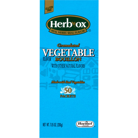 Instant Broth Herb-Ox Vegetable Flavor Liquid 7.5 oz. Individual Packet,  Packaging Type- Case