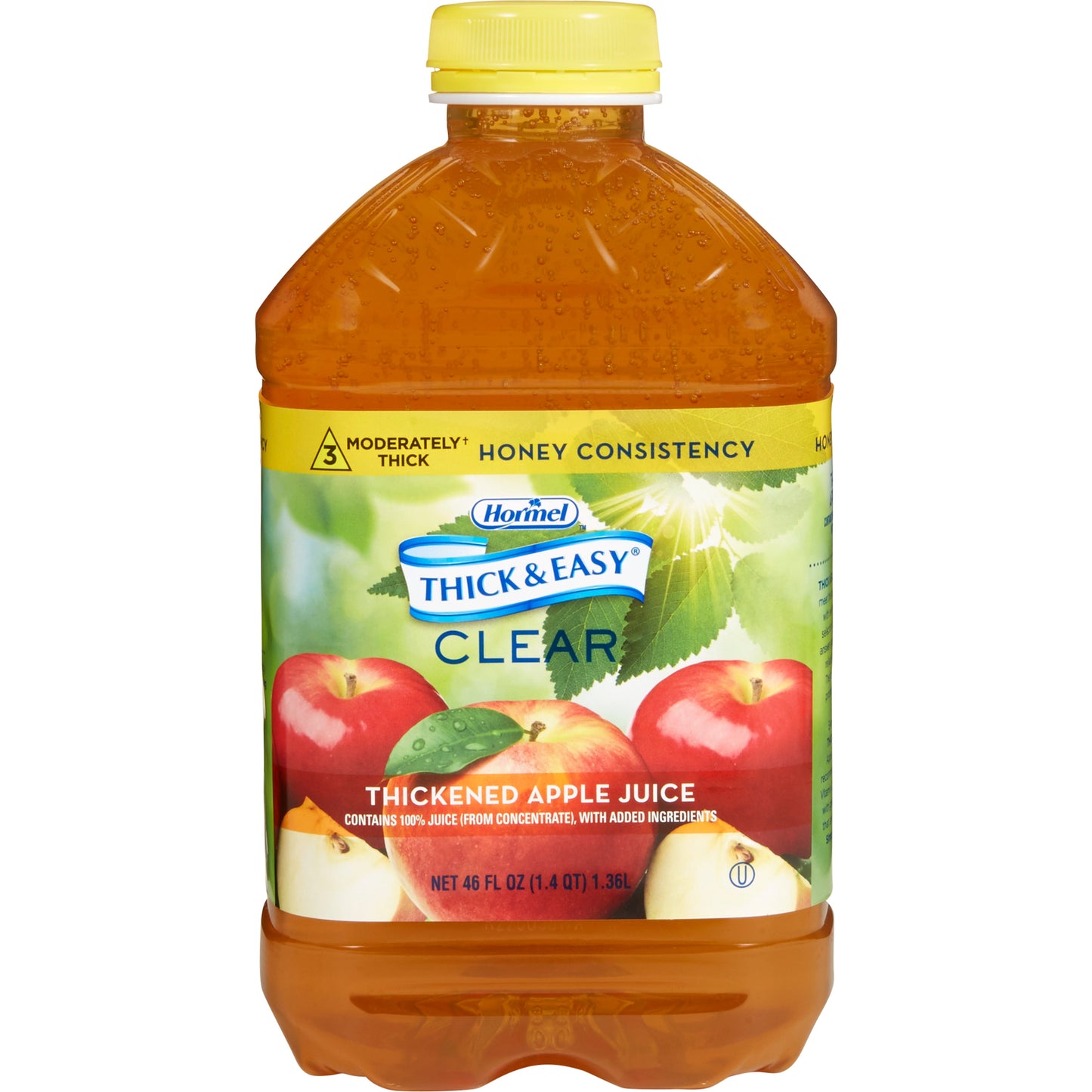 Thickened Beverage Thick & Easy 46 oz. Bottle Apple Flavor Liquid IDDSI Level 3 Moderately Thick/Liquidized,  Packaging Type- Each