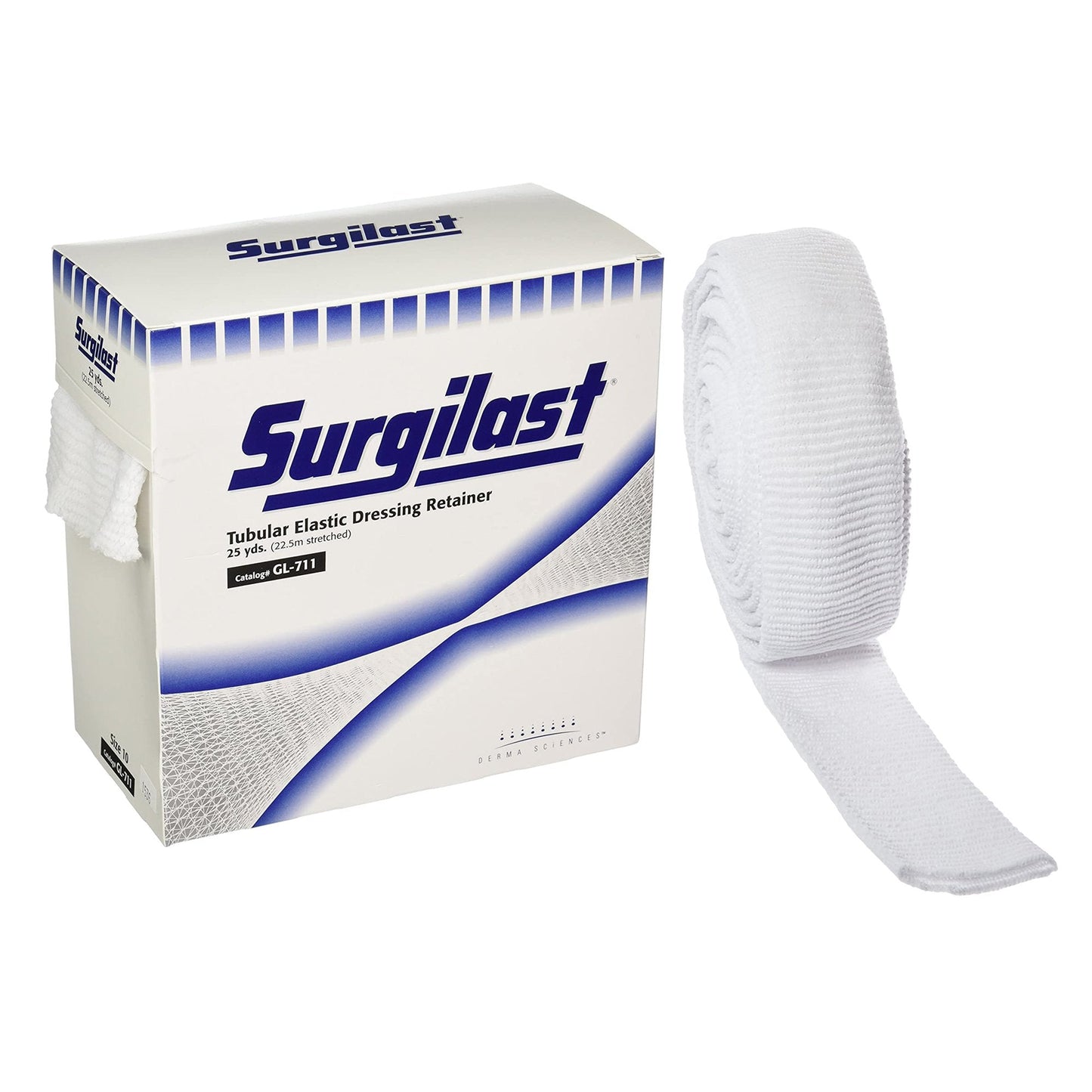 Elastic Net Retainer Dressing Surgilast Tubular Elastic 25 Yard Size 10 White X-Large Chest / Back / Perineum / Axilla NonSterile, Packaging Type- Box