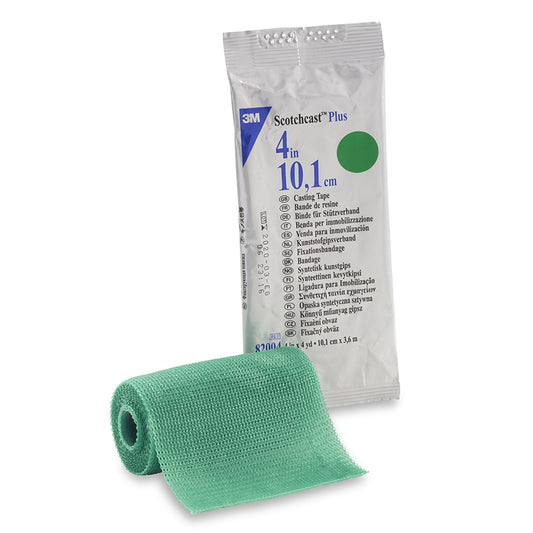 Cast Tape 3M™ Scotchcast™ Plus 4 Inch X 12 Foot Fiberglass / Resin Green,  Packaging Type- Each