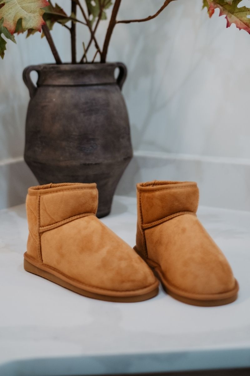 Chestnut Mini Ankle Fur Boots Women