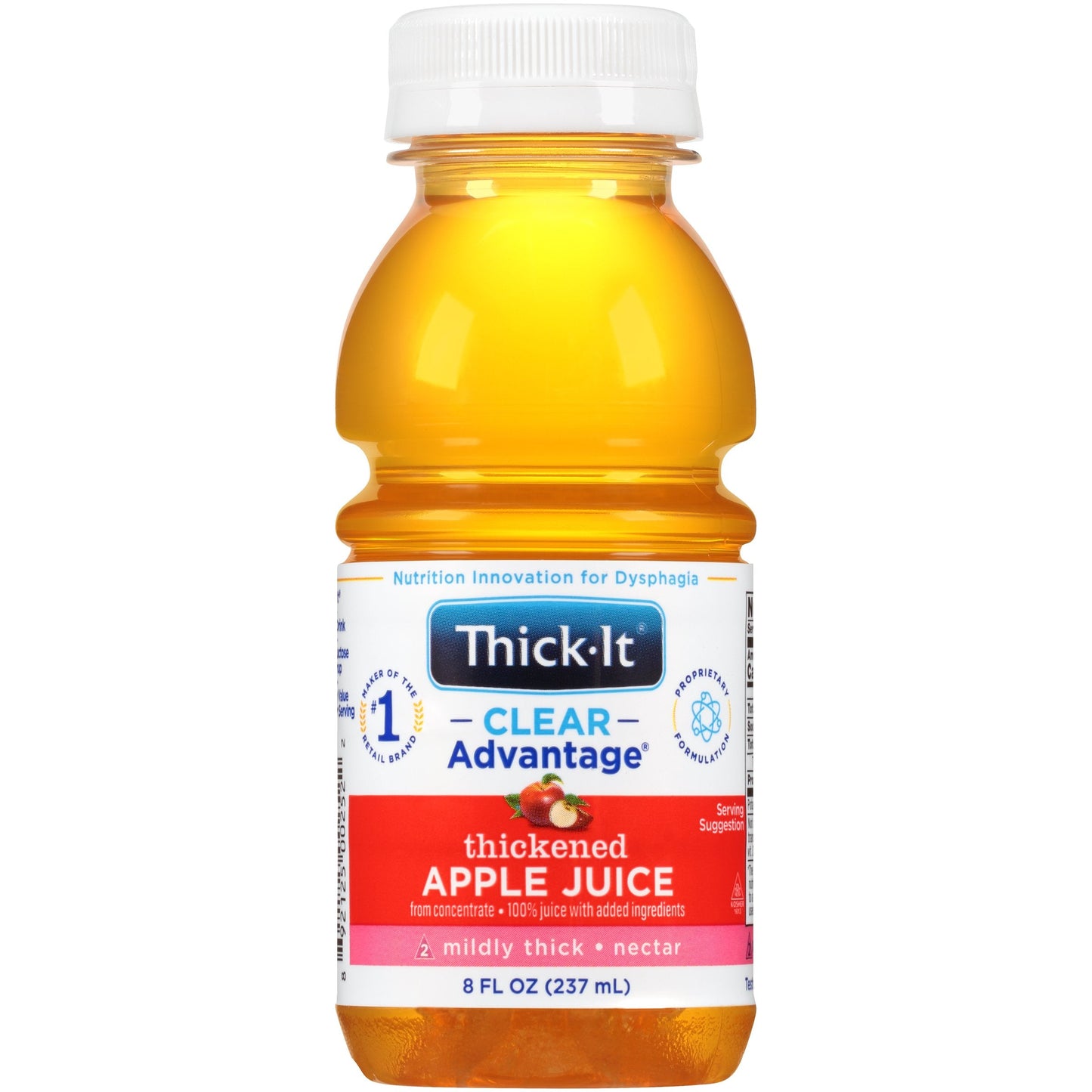 Thickened Beverage Thick-It Clear Advantage 8 oz. Bottle Apple Flavor Liquid IDDSI Level 2 Mildly Thick, Packaging Type- Case