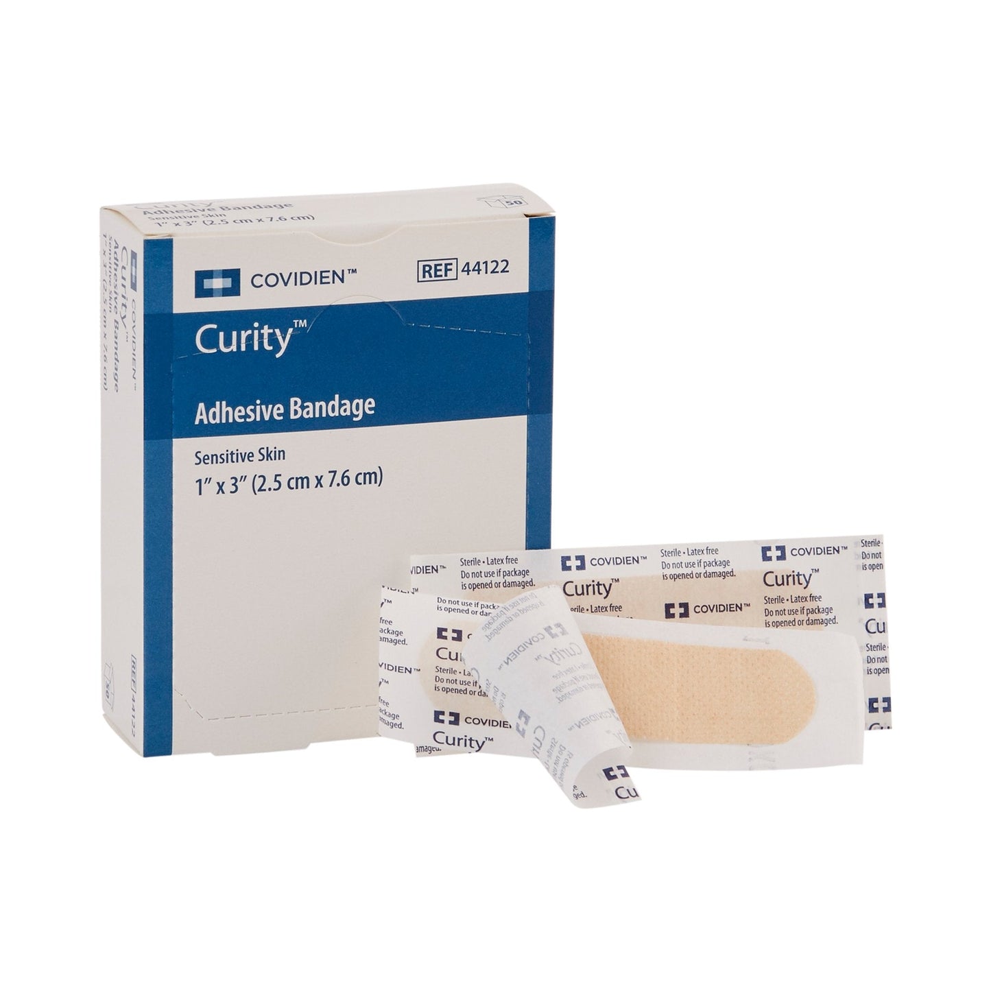 Adhesive Strip Curity Sensitive Skin 1 X 3 Inch Plastic Rectangle Tan Sterile, Packaging Type- Box