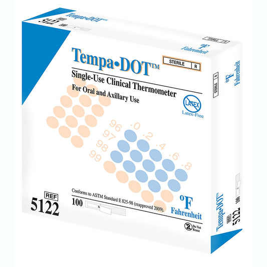 Disposable Oral Thermometer Tempa·DOT 99 to 104°F Color Dots Display, Packaging Type- Box