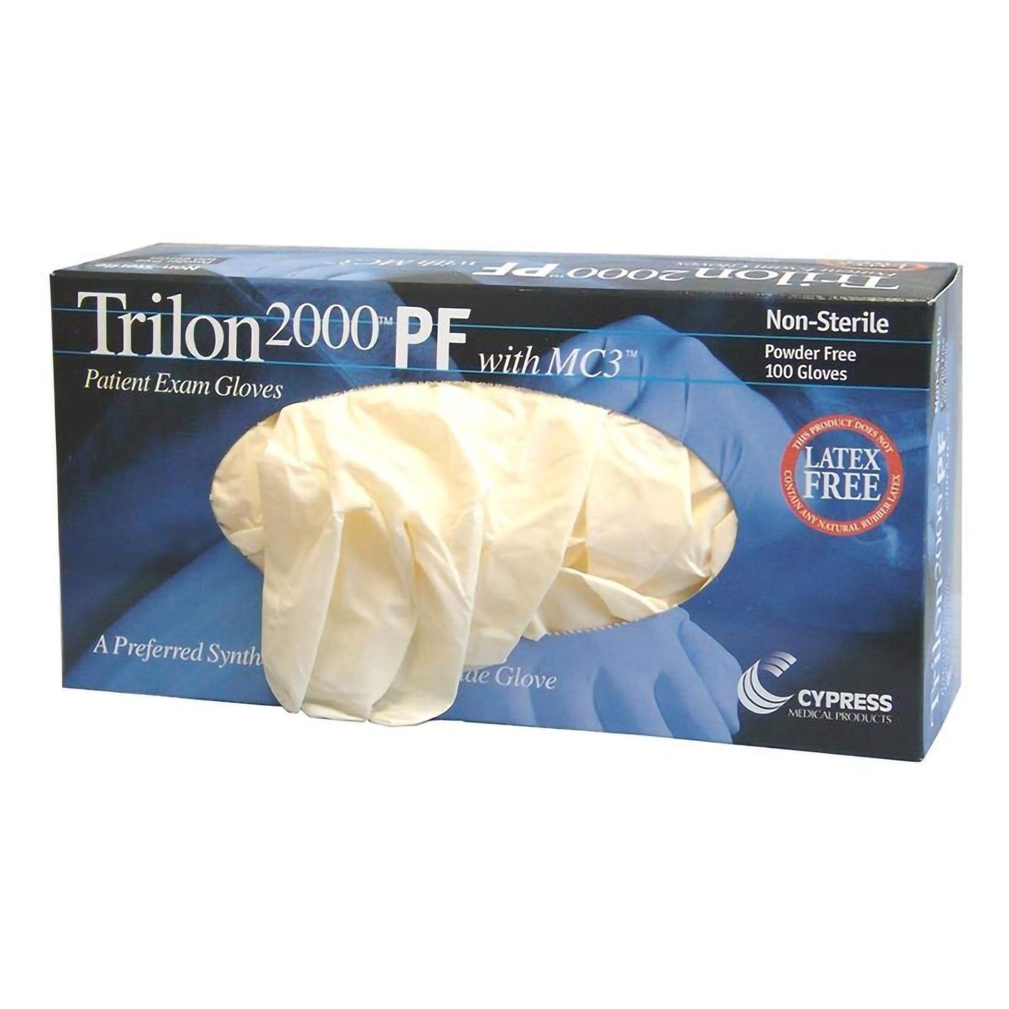 Exam Glove Trilon 2000 PF with MC3 X-Large NonSterile Stretch Vinyl Standard Cuff Length Smooth Ivory Not Rated WITH PROP. 65 WARNING