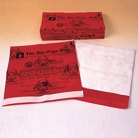 Biohazard Waste Bag Bio-Wipe Red Bag 11.5 X 12 Inch, Packaging Type- Box