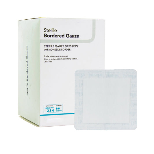 Island Dressing DermaRite Bordered Gauze 2 X 2 Inch Square Sterile, Packaging Type- Each
