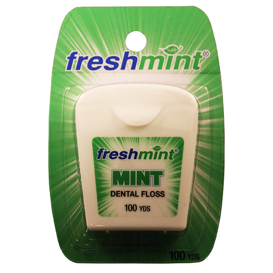 Dental Floss Freshmint Waxed 100 Yard Mint Flavor, Packaging Type- Each