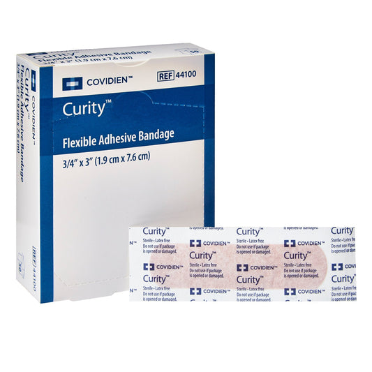 Adhesive Strip Curity 3/4 X 3 Inch Fabric Rectangle Tan Sterile, Packaging Type- Case