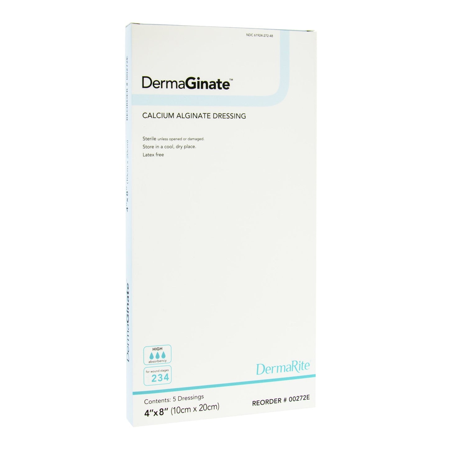 Alginate Dressing DermaGinate 4 X 8 Inch Rectangle, Packaging Type- Box