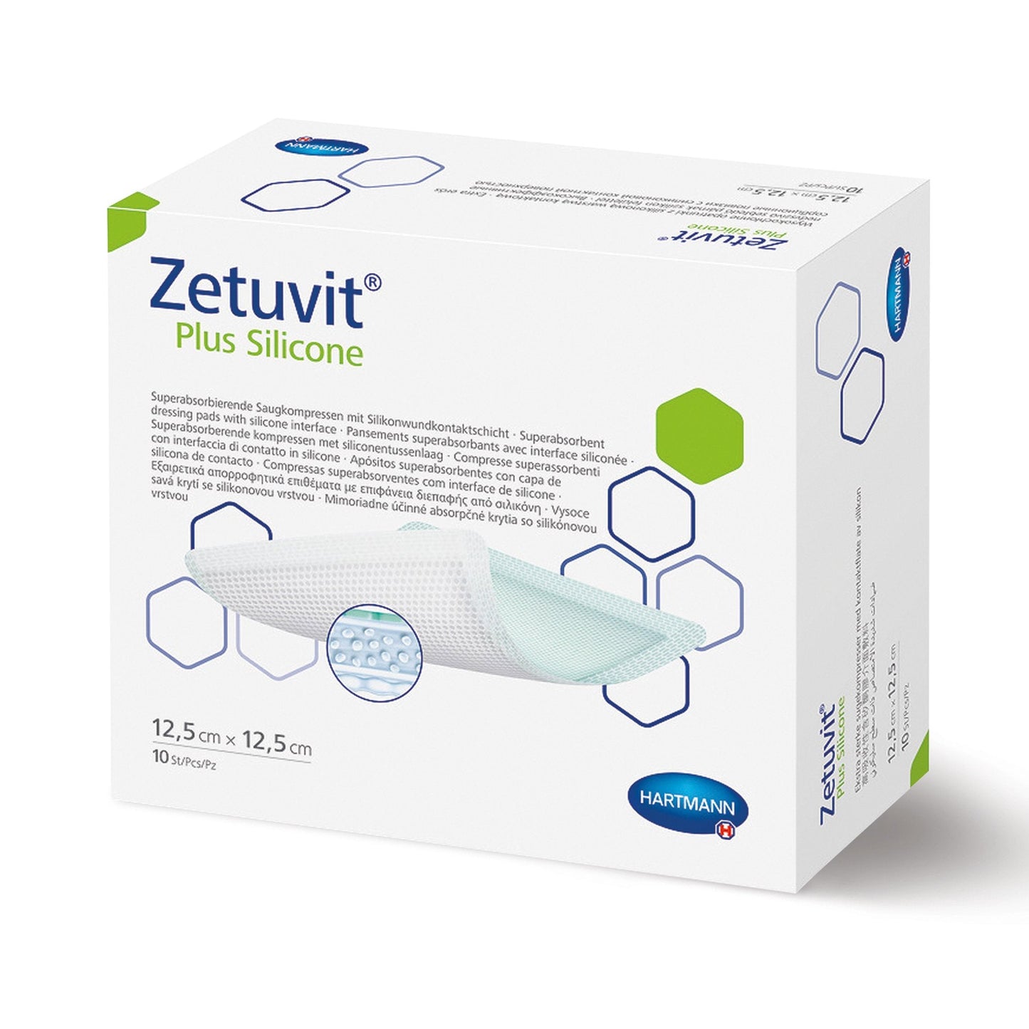 Super Absorbent Dressing Zetuvit Plus Silicone Non-Bordered Nonadhesive 8 X 8 Inch Square,  Packaging Type- Each
