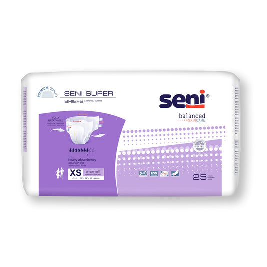 Unisex Adult Incontinence Brief Seni Super X-Small Disposable Heavy Absorbency, Packaging Type- Case