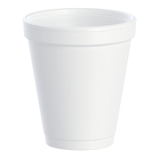 Insulated Drinking Cup Dart 6 oz. White Styrofoam Disposable, Packaging Type- Case